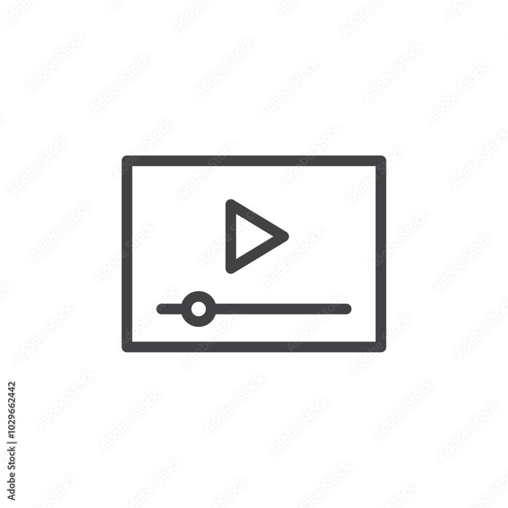 Video player icon Thin outline art symbol Video player icon Thin outline art symbol
