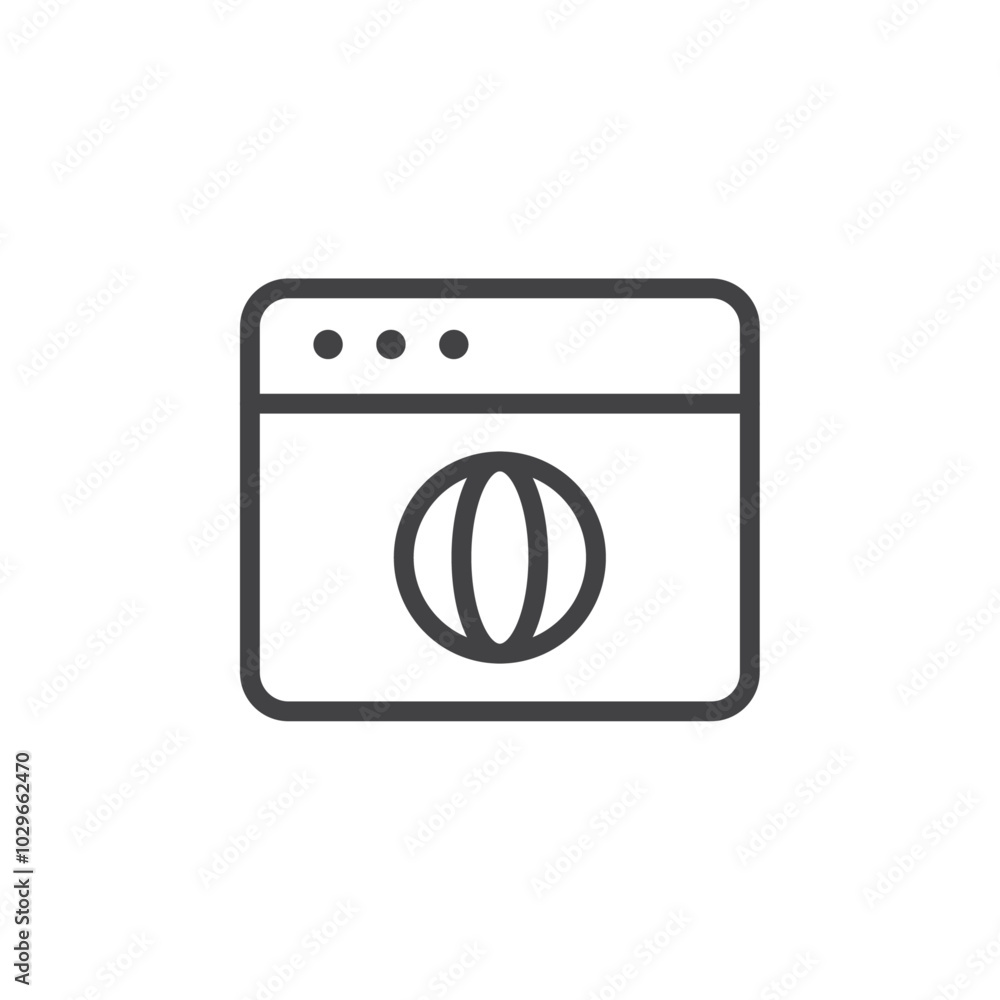 Webpage icon Thin outline art symbol Webpage icon Thin outline art symbol
