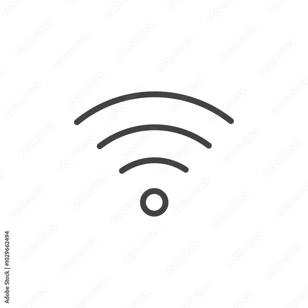 Wifi icon Thin outline art symbol Wifi icon Thin outline art symbol