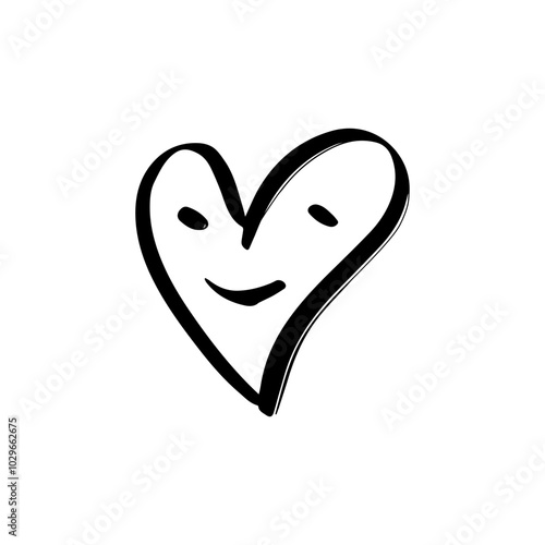 hand drawing abstract hearth shape black color