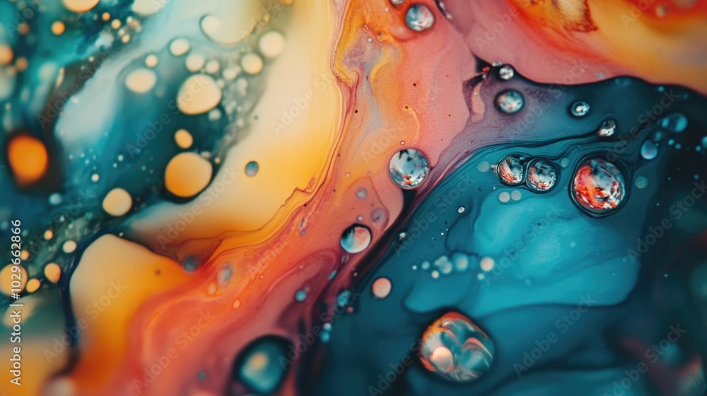 Colorful Abstract Art with Drops Colorful Abstract Art with Drops