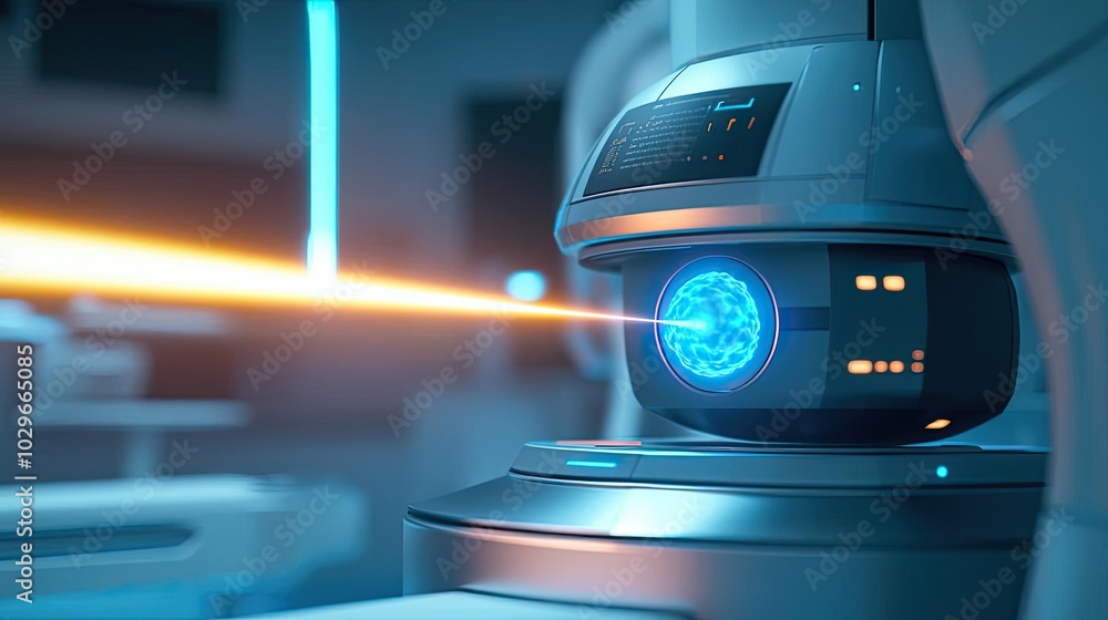 Futuristic medical device with laser technology, showcasing advanced innovation in healthcare and precision treatment. Futuristic medical device with laser technology, showcasing advanced innovation in healthcare and precision treatment.