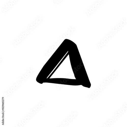 hand drawing abstract triangle shape black color