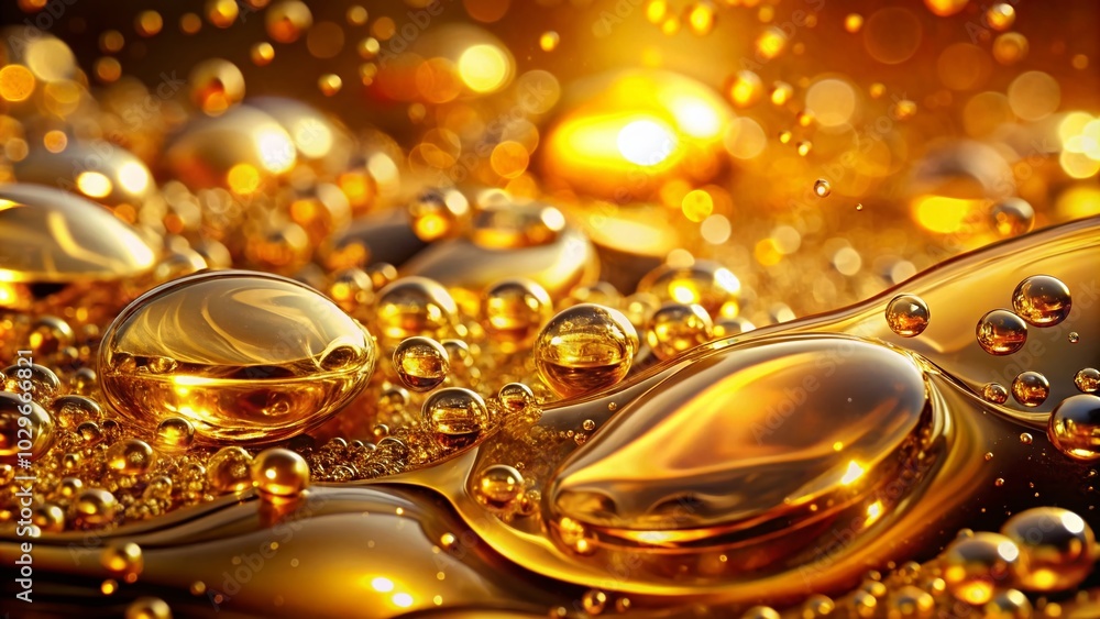 Abstract Golden Liquid with Air Bubbles and Sparkles for Stunning Food Photography Abstract Golden Liquid with Air Bubbles and Sparkles for Stunning Food Photography