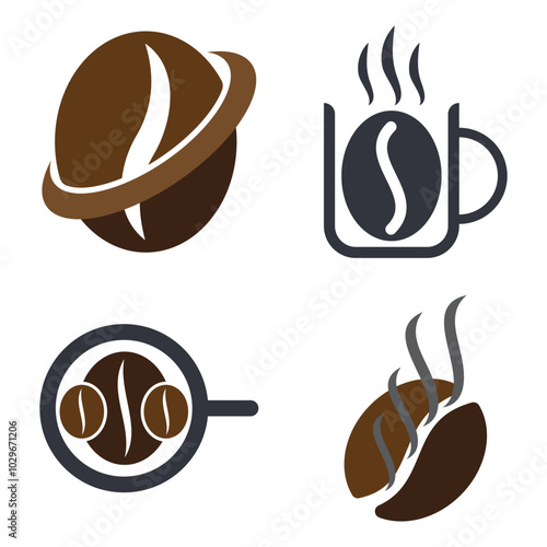 Coffee Bean Logo Template Icon