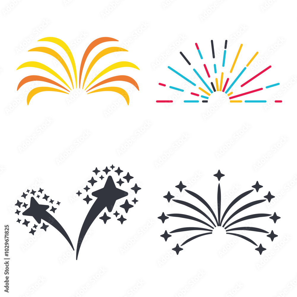 Obraz premium Firework Logo Template Icon