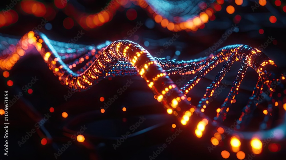 Abstract glowing lines in vibrant orange and blue against a dark background. Abstract glowing lines in vibrant orange and blue against a dark background.