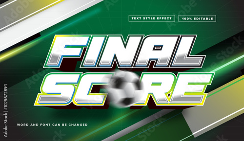 Final score with football text effect editable