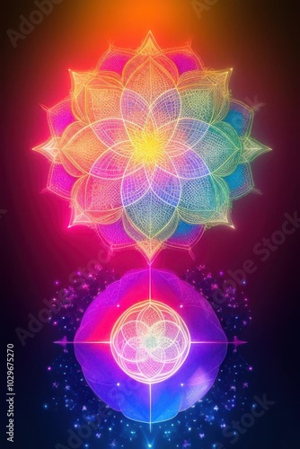 colorful Flower of Life wallpaper