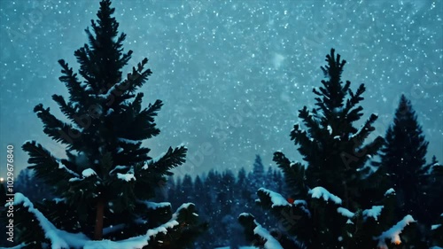 Peaceful Christmas Forest Generative AI