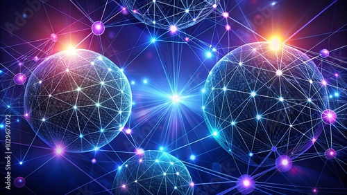 Wallpaper Mural Interconnected Spheres of Light, Glowing with a Cosmic Energy, Form a Network of Infinite Possibilities Torontodigital.ca