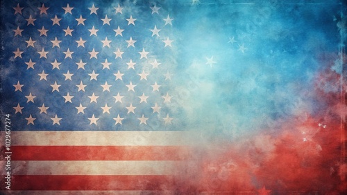 Abstract Patriotic Background with Vintage Texture and Subtle Star Motifs