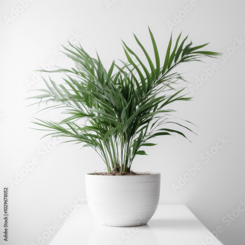 Elegant Indoor Potted Plant on White Background for Home D?cor and Office Spaces