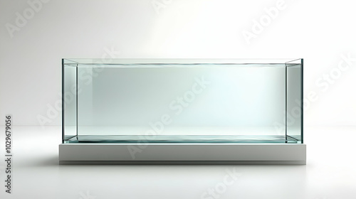 Wallpaper Mural Empty Glass Aquarium Filled with Water on White Background Torontodigital.ca