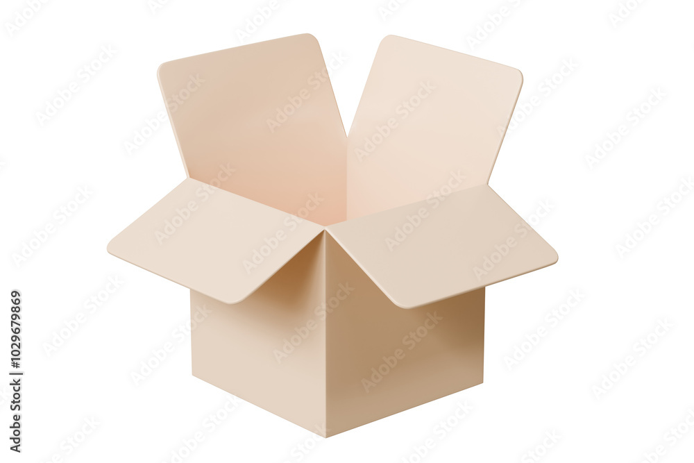 3D Realistic Open box parcel icon. Minimal Unboxing cardboard box, cargo box, delivery box icon isolated on purple background. Shipping delivery transportation logistic service concept. 3d render. 3D Realistic Open box parcel icon. Minimal Unboxing cardboard box, cargo box, delivery box icon isolated on purple background. Shipping delivery transportation logistic service concept. 3d render.