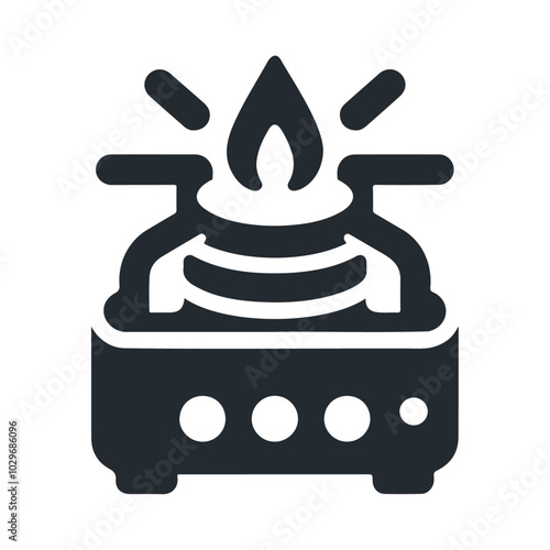 Gas burner black silhouette vector icon design