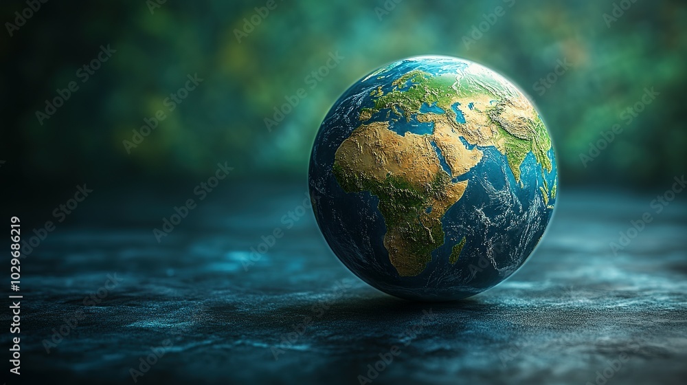 A Detailed Globe of Earth with Visible Continents and Oceans A Detailed Globe of Earth with Visible Continents and Oceans