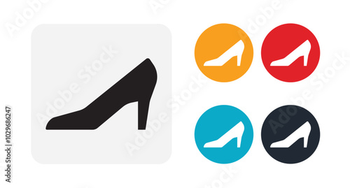 Woman shoes icon illustration isolated vector sign symbol