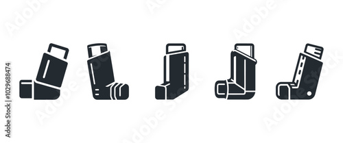 Black silhouette Inhaler vector icon design