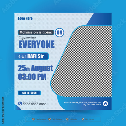 Editable minimal square banner template. Suitable for social media post and web internet ads.