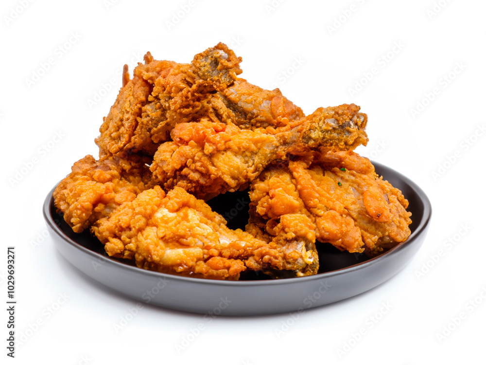 fried chicken on white background fried chicken on white background