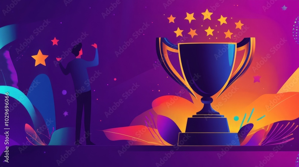 Success and Achievement Trophy Illustration. Success and Achievement Trophy Illustration.