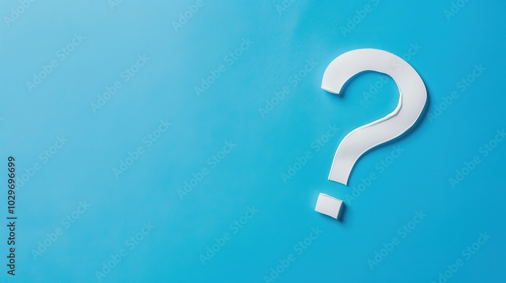 White Question Mark on Blue Background - a clear and thought-provoking visual. The white question mark stands out boldly against the blue backdrop, inviting curiosity and inquiry. White Question Mark on Blue Background - a clear and thought-provoking visual. The white question mark stands out boldly against the blue backdrop, inviting curiosity and inquiry.
