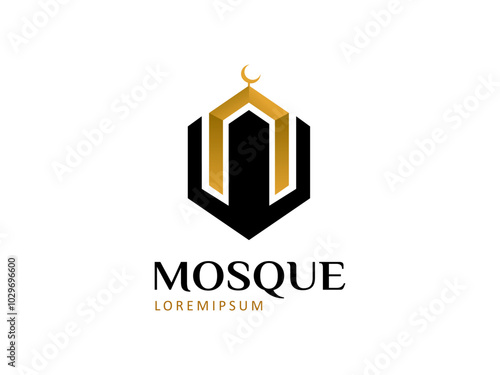 modern simple mosque logo template design