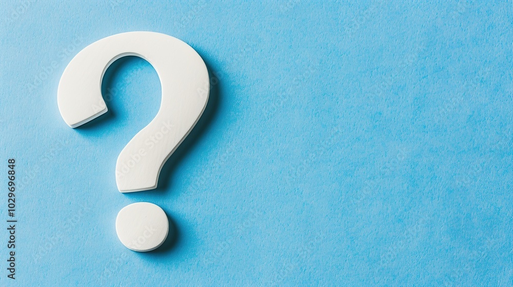 White Question Mark on Blue Background - a clear and thought-provoking visual. The white question mark stands out boldly against the blue backdrop, inviting curiosity and inquiry. White Question Mark on Blue Background - a clear and thought-provoking visual. The white question mark stands out boldly against the blue backdrop, inviting curiosity and inquiry.
