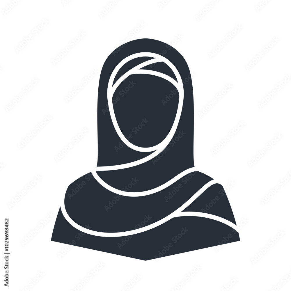 Muslim female icon. Woman silhouette vector illustration. Muslim female icon. Woman silhouette vector illustration.