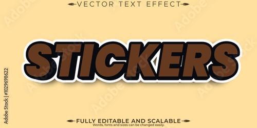 Retro sticker text effect, editable 70s and 80s text style