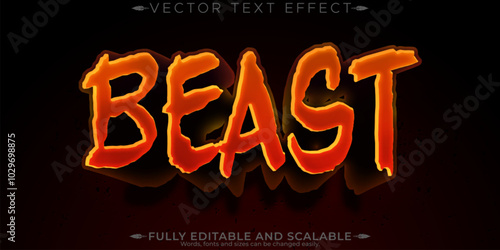 Halloween monster text effect, editable horror and scary text style