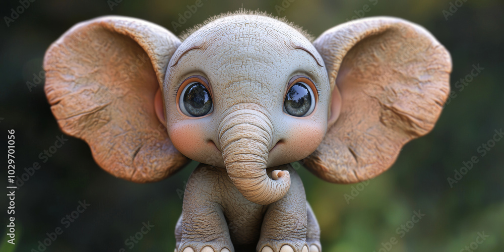 Fotografie A cute baby elephant, generative AI