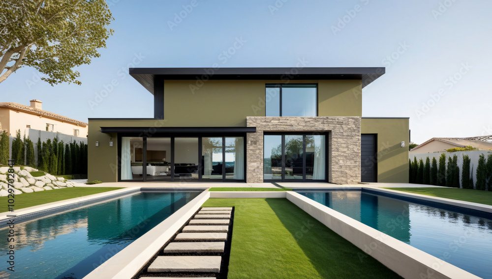 Fototapeta premium Modern style single house model