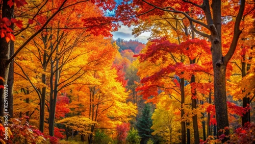 Autumn Forest Vibrancy: A Candid Capture of Nature's Colorful Tapestry