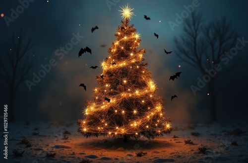 Christmas tree with bats