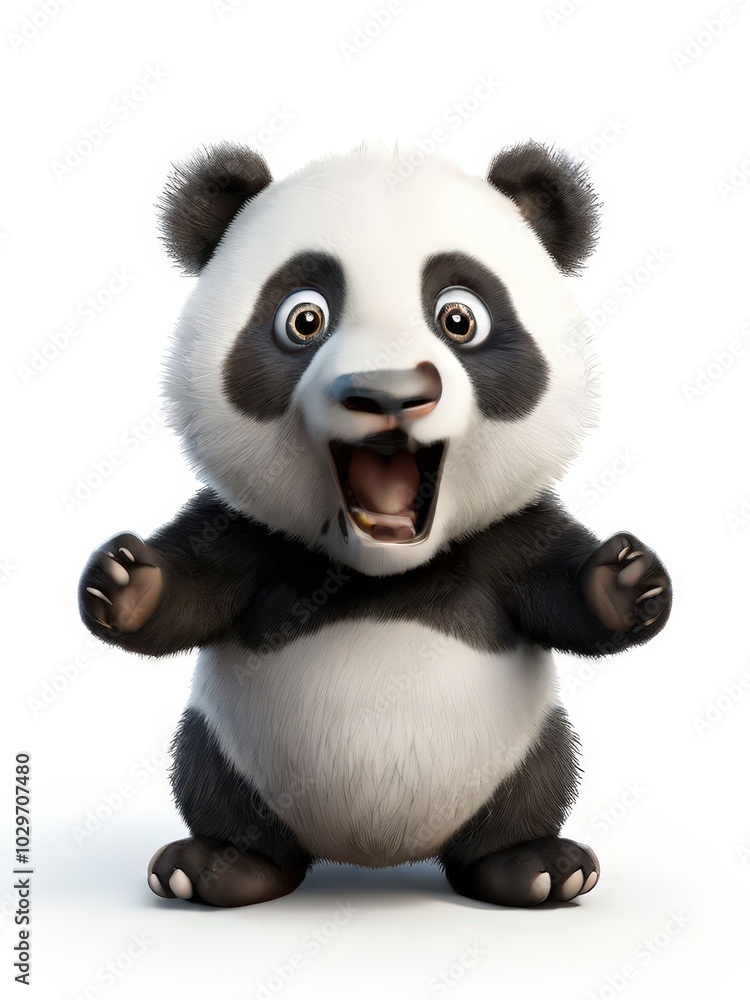 Naklejka premium the AI Image Generator, 3d cartoon Cute Panda