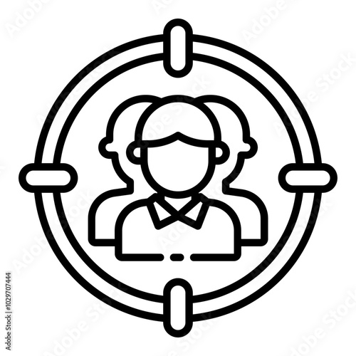 Target audience icon representing customer group segmentation and market targeting in marketing