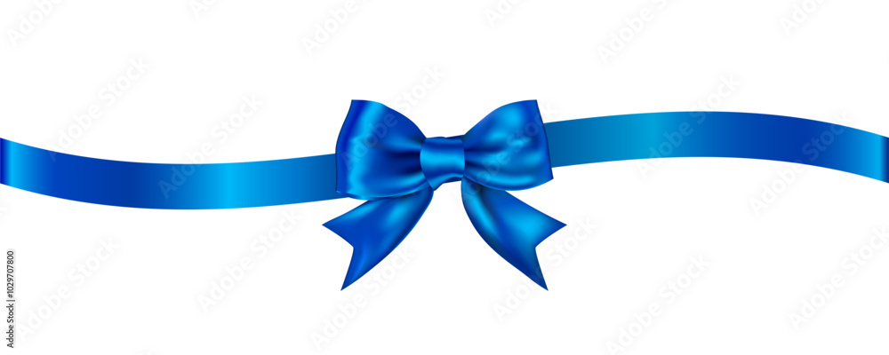 Blue bow and blue ribbon for Christmas gift, Valentine's Day, birthday, Valentine's Day. Blue bow and blue ribbon for Christmas gift, Valentine's Day, birthday, Valentine's Day.