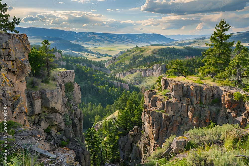 Beautiful summer landscape in the mountains. View from the top of the mountain. Beautiful summer landscape in the mountains. View from the top of the mountain.