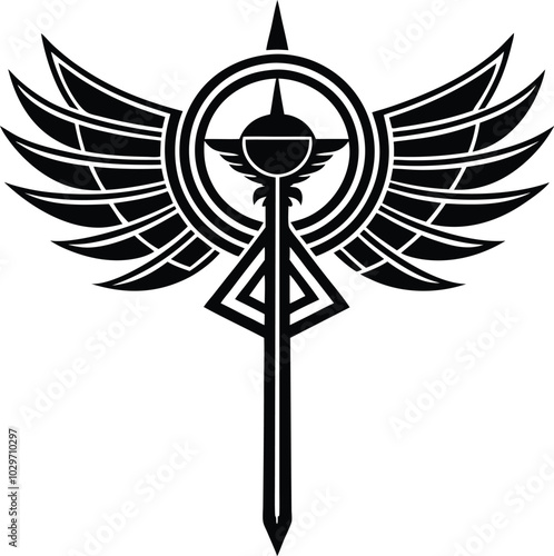 staff-of-Moses design illustration silhouette on a white background 