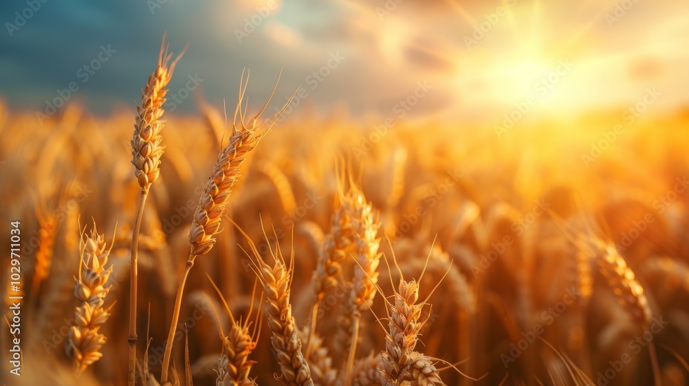 golden ripe wheat field under shining sunlight - ai golden ripe wheat field under shining sunlight - ai