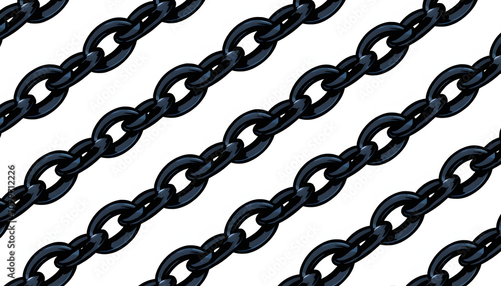 Obraz premium Wallpaper pattern of black chain isolated with white highlights, png