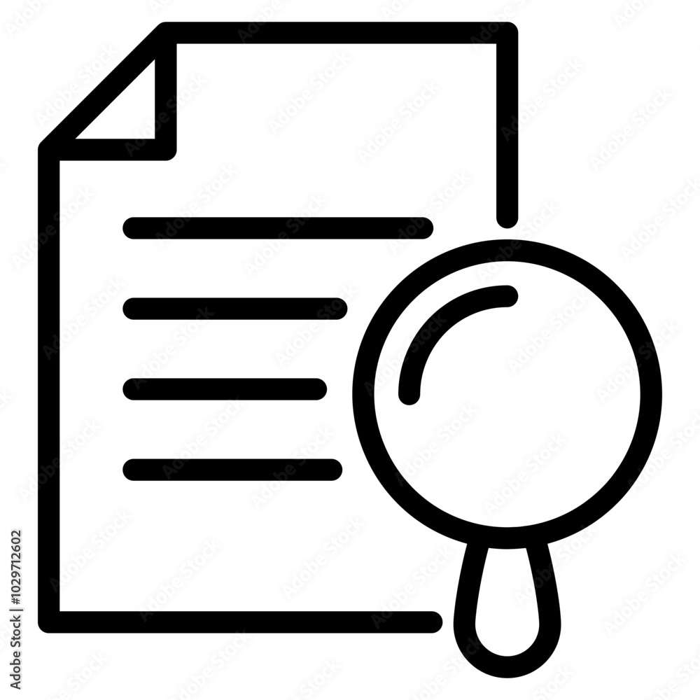 inspection, document with magnifiying glass icon inspection, document with magnifiying glass icon