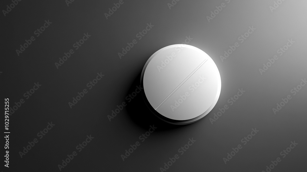 circular medicine pill rests on a blank background, symbolizing simplicity, health, medical care, treatment, and the precision of pharmaceutical science circular medicine pill rests on a blank background, symbolizing simplicity, health, medical care, treatment, and the precision of pharmaceutical science