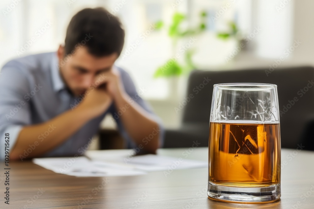 A man reflects on his journey during a counseling session addressing alcohol addiction and mental health struggles in a supportive environment A man reflects on his journey during a counseling session addressing alcohol addiction and mental health struggles in a supportive environment