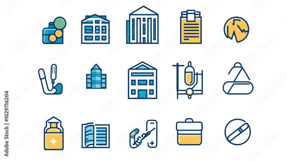 A clean and simple building icon representing a medical organization, featuring key attributes such as a hospital-like structure with a prominent red cross symbol. A clean and simple building icon representing a medical organization, featuring key attributes such as a hospital-like structure with a prominent red cross symbol.