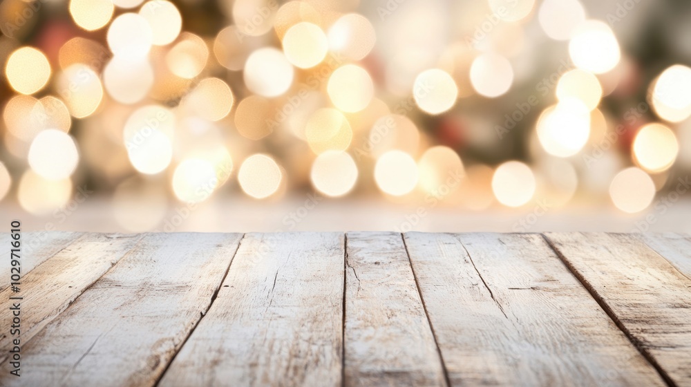 Rustic wooden planks in focus with soft, warm bokeh lights in the background, ideal for festive and holiday-themed visuals. Rustic wooden planks in focus with soft, warm bokeh lights in the background, ideal for festive and holiday-themed visuals.