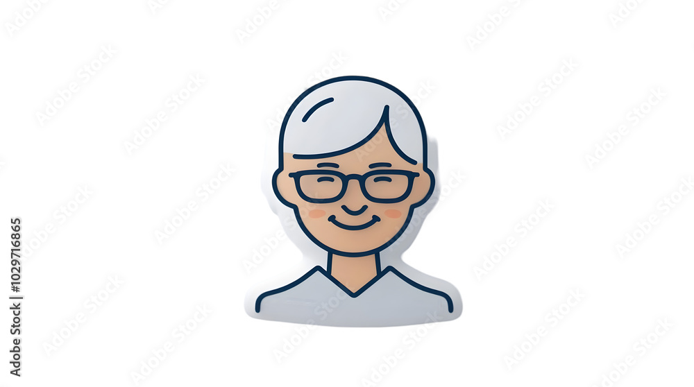 Old man icon isolated on white background Old man icon isolated on white background