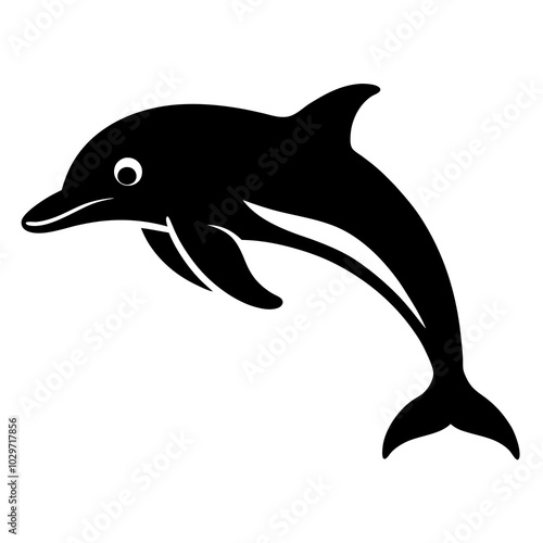 dolphin isolated  vector art silhouette photo